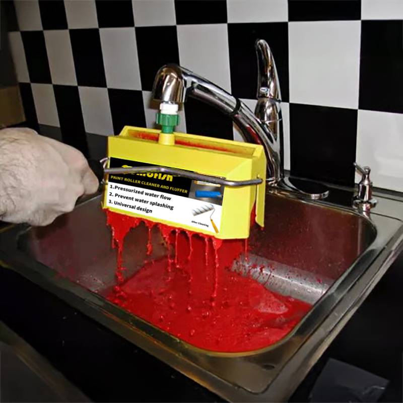 Gemofish Paint Roller Cleaner & Fluffer – Pressurized Water Flow Quick Cleaning Tool