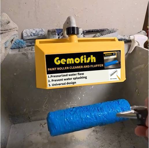 Gemofish Paint Roller Cleaner & Fluffer – Pressurized Water Flow Quick Cleaning Tool