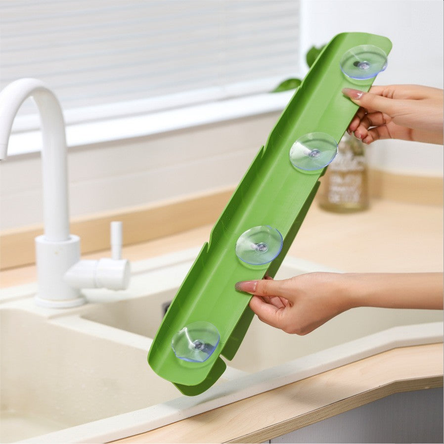 Banana Leaves Sink Water Baffle – Suction Cup Anti‑Splash Plate