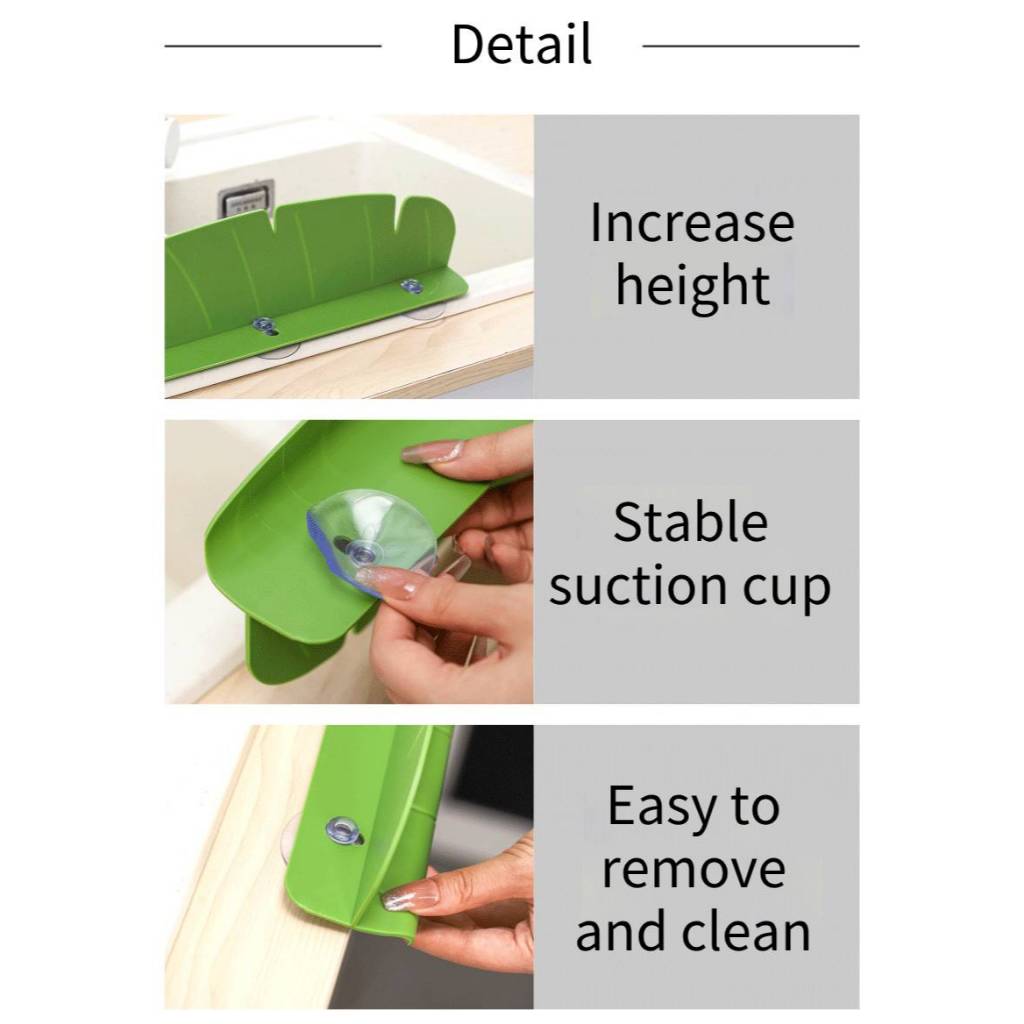 Banana Leaves Sink Water Baffle – Suction Cup Anti‑Splash Plate