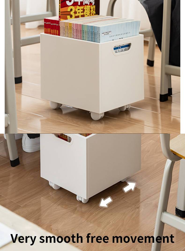 Under Desk Book Storage with Wheels
