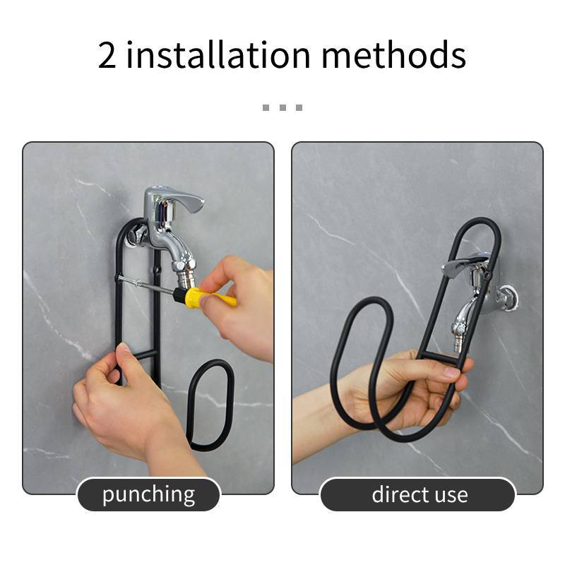 Metal Water Pipe Storage Rack | Heavy Duty Wall Mounted Hose Hook for Home & Garden