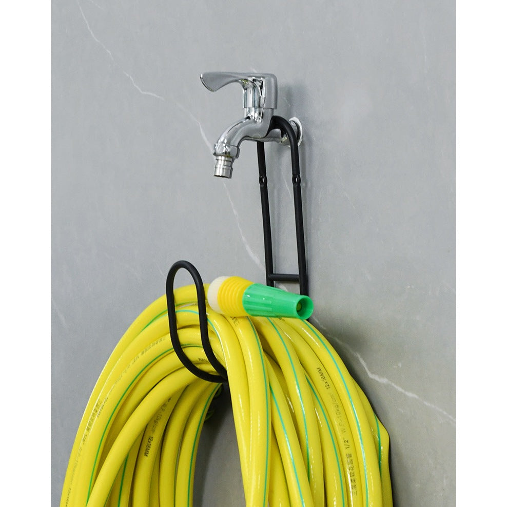 Metal Water Pipe Storage Rack | Heavy Duty Wall Mounted Hose Hook for Home & Garden