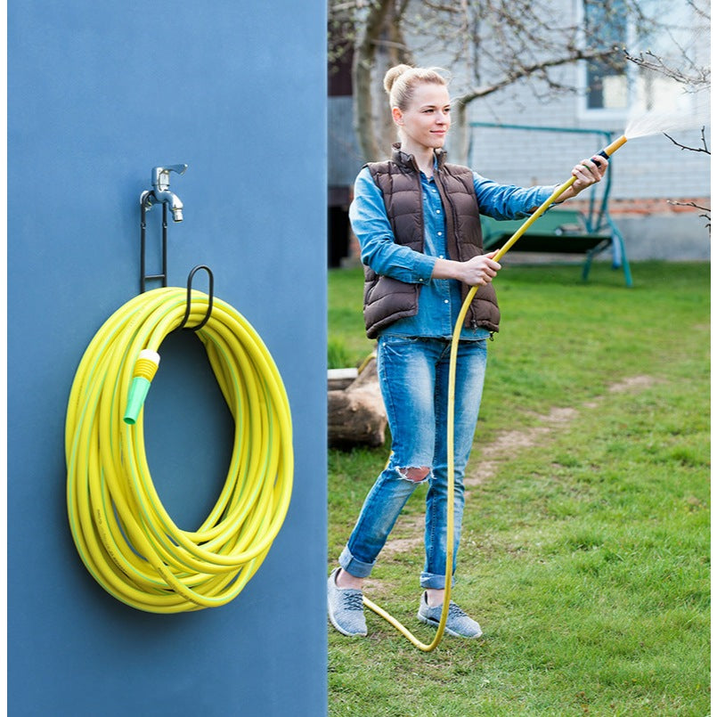 Metal Water Pipe Storage Rack | Heavy Duty Wall Mounted Hose Hook for Home & Garden
