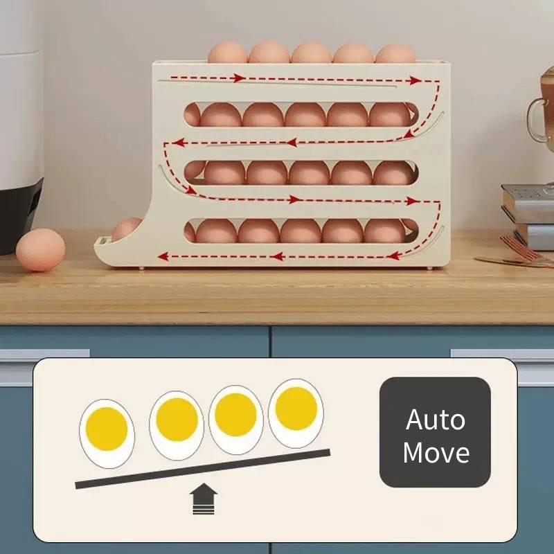 Durable Plastic Egg Organizer for Fridge Side Door Storage