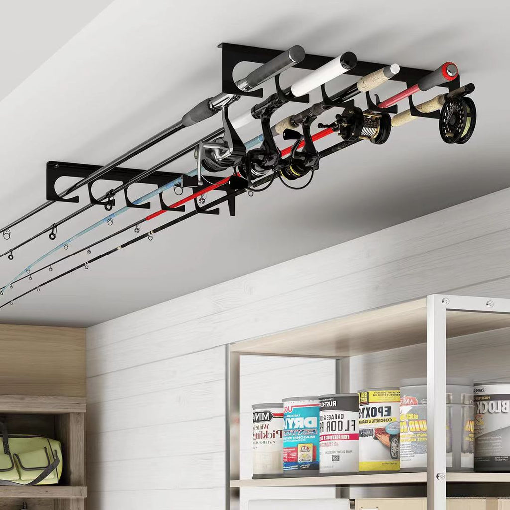 Vertical Fishing Rod Rack Wall Mount to Protect Rod Tips and Reels