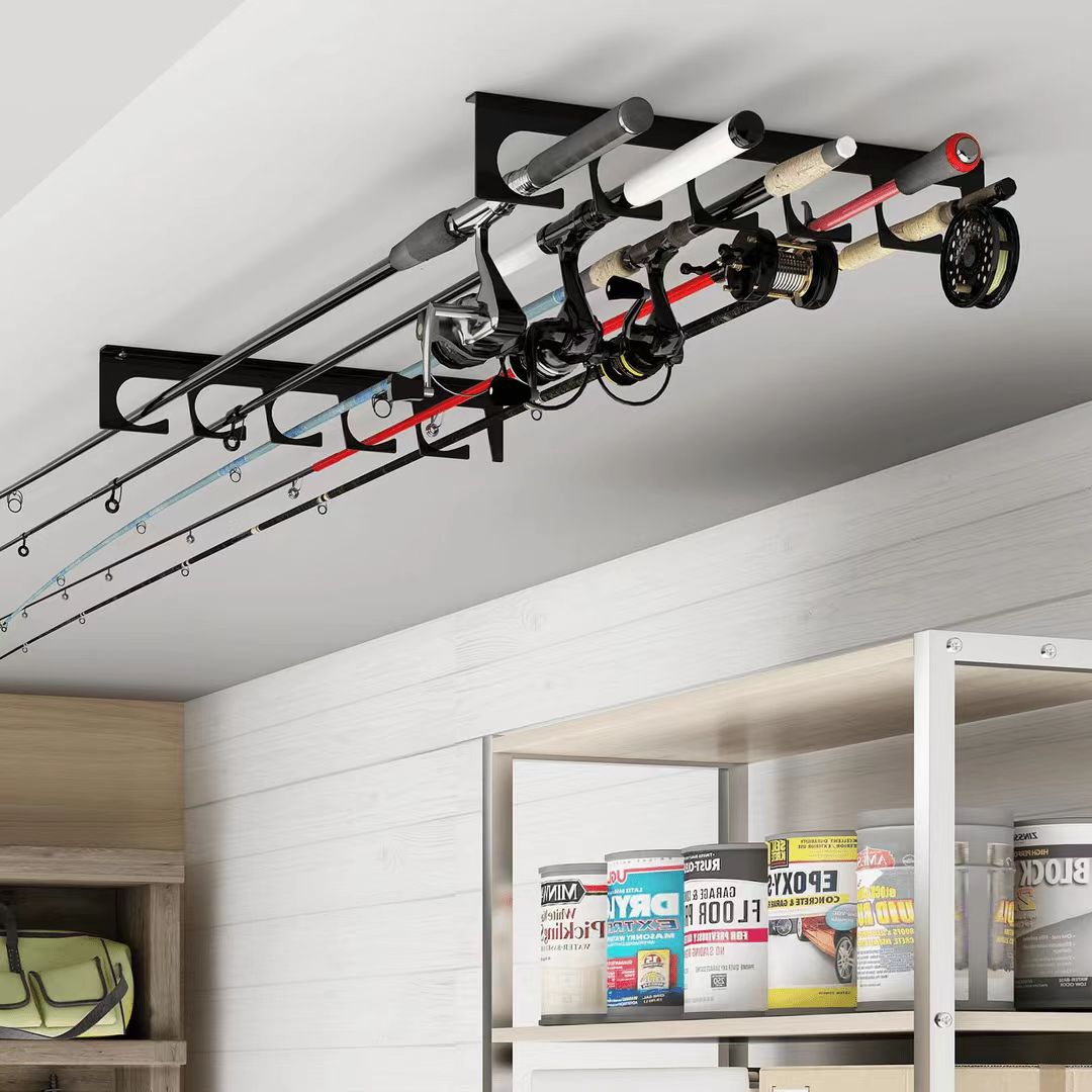 Vertical Fishing Rod Rack Wall Mount to Protect Rod Tips and Reels