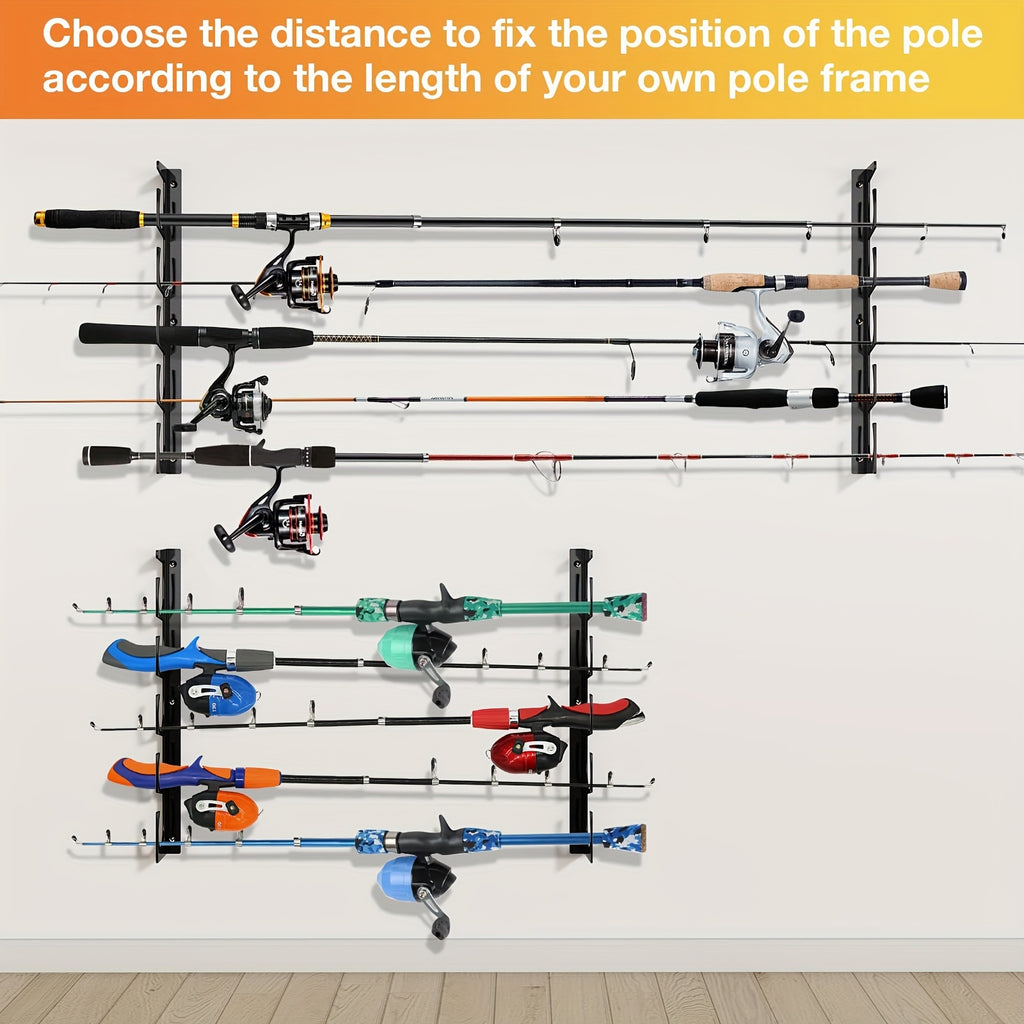 Installed Wall Mount Fishing Rod Stand in Garage or Outdoor Shed