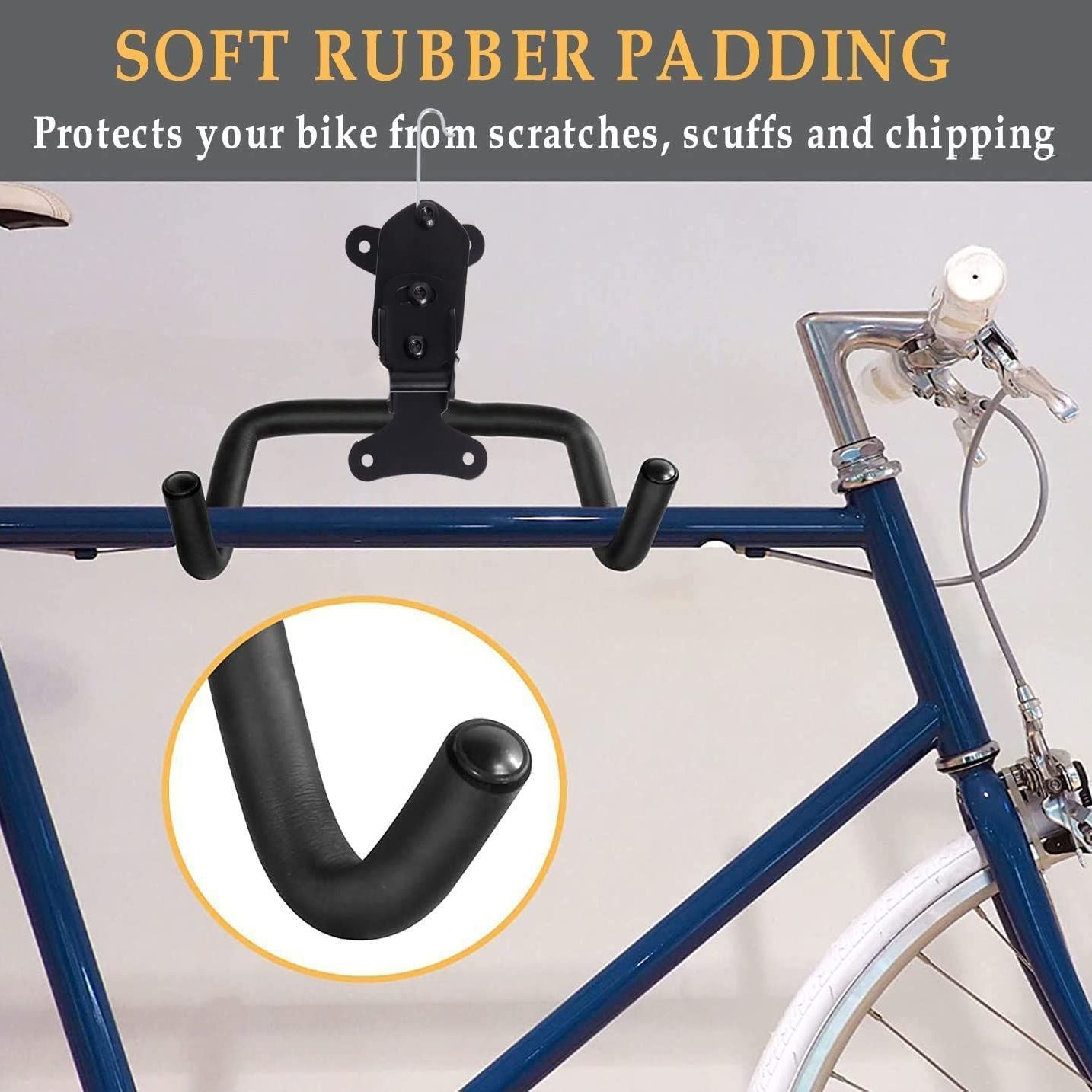 Foldable Bike Rack Mounted on Wall for Mountain Bikes and Road Bikes