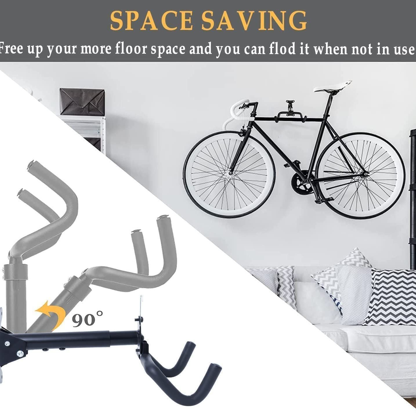 Heavy Duty Iron Bike Wall Hanger for Secure Bicycle Storage
