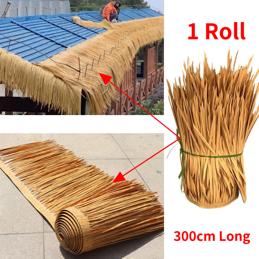 DooD Tropical Roofing Material Using UV Resistant Synthetic Thatch for Beach or Backyard